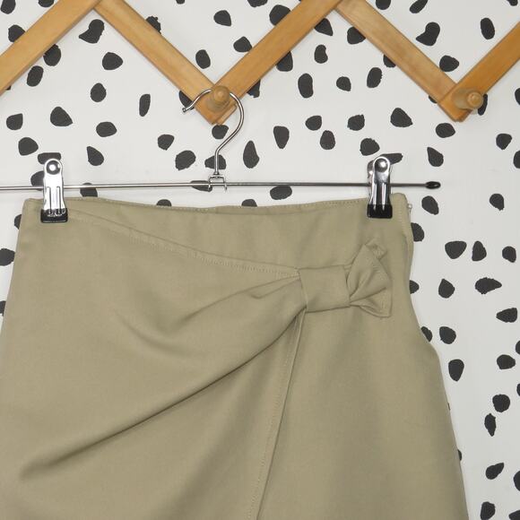 French Toast Khaki Faux Tie Front Girls Uniform Skort - Picture 2 of 5